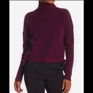 BCBGMaxazria Ribbed Side-Tie Sweater
